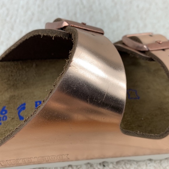Birkenstock Arizona Metallic Rose Gold Eur 36 Narrow - Picture 10 of 12
